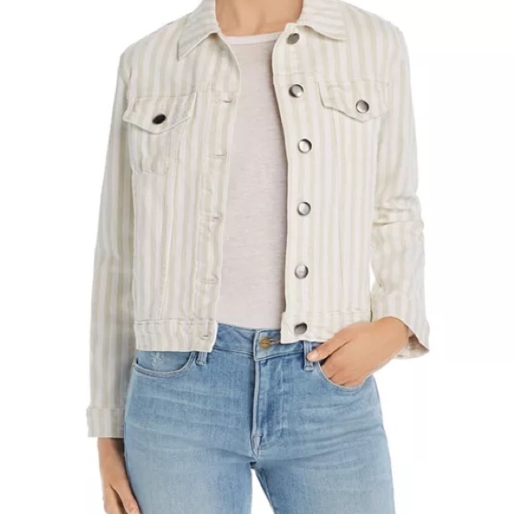 NWT FRAME
Le Vintage Striped Denim Jacket